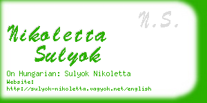 nikoletta sulyok business card